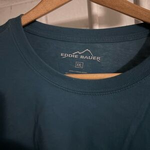 Eddie Bauer Men’s Summer T-Shirt. Short Sleeve, Teal Blue Cotton Blend 2XL! Nice